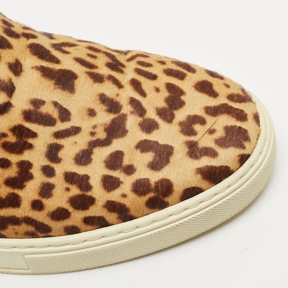 Saint Laurent Brown/black Calf Hair And Leather Slip On Sneakers Size 44 - Picture 7 of 7